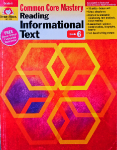 Common core mastery reading informational text grade 6