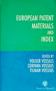 European patent materials and index